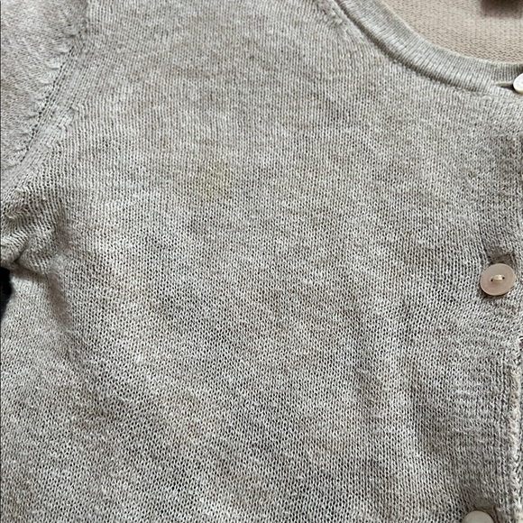 Burberry Light Gray Cardigan with Check Accents - Picture 3 of 3